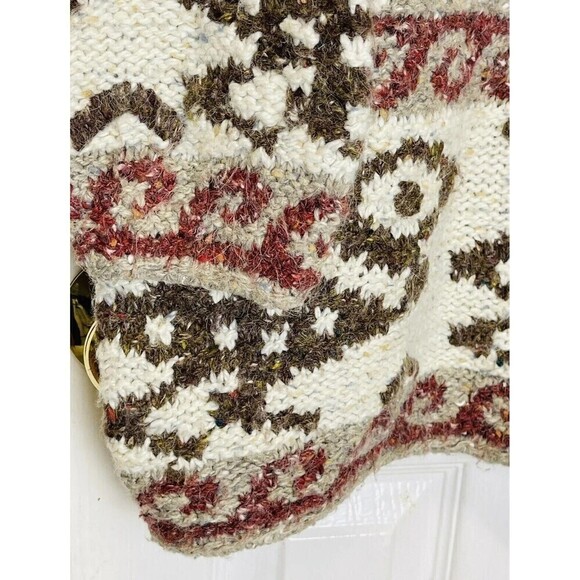 Vintage EXPRESS Tricot Chunky HandKnitted Wool Angora Sweater Size L Fisherman - Picture 3 of 12
